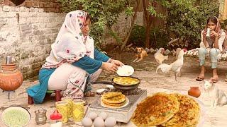 EGG STUFFED PARATHA  Anda Wala Paratha  Royal Street Food  Village Life  Village Sham