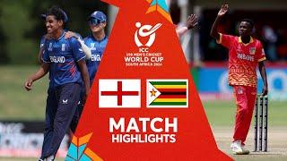 England v Zimbabwe  Match Highlights  U19 CWC 2024