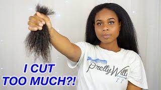I CUT TOO MUCH?? Length Check + Trim  Natural Hair
