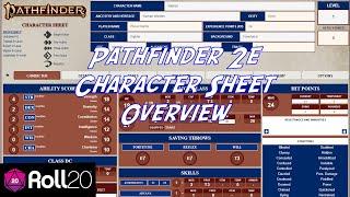 Pathfinder 2e Character Sheet Overview for Roll20