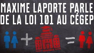 Maxime Laporte parle de la loi 101 au cégep