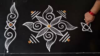 simple rangoli design  side border rangoli design  daily muggulu  small beautiful kolam