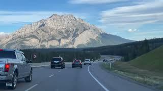 Driving Through Rockies Beautiful Banff Alberta Canada