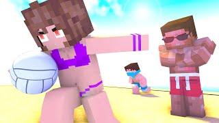 Monster School  Swimming Challenge 2 BEACH DODGE BALL - Minecraft Animation