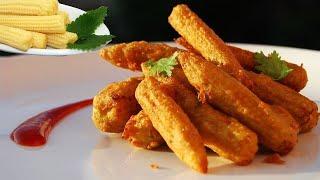 Crispy Baby Corn Recipe  Fried Baby Corn Snacks Recipes  Live food