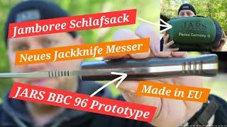 Neues Jackknife Messer Made in EU JARS BBC 96 Prototype Bushcraft Jamboree Schlafsack
