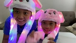 Bunny Hat with LED light and ear moving  Unboxing Our present  Happy Kiddos