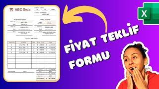 Excel Fiyat Teklif Formu Oluşturma - Proforma Fatura Şablonu - Sipariş Fişi