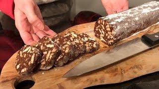 SALAME DI CIOCCOLATO SENZA UOVA E BURRO - Ricetta facile e veloce  CHOCOLATE SALAMI RECIPE