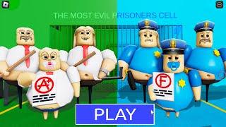 TEACHER FAMILY BARRY Vs POLICE FAMILY in BARRYS PRISON RUN New Scary Obby #Roblox