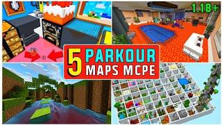 Top 5 Best Parkour Maps For Minecraft PE  Minecraft Parkour Maps 1.18  Parkour Map MCPE 