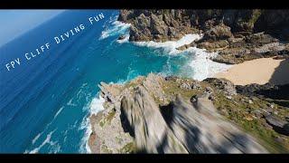 FPV cliff diving fun