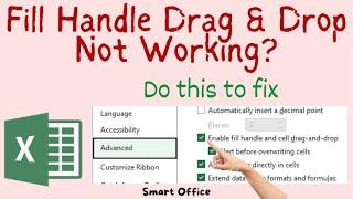 Fill Handle Drag and Drop Not Working in Excel  Follow These Steps