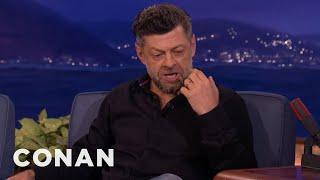 Andy Serkis Channels Gollum & Caesar The Ape  CONAN on TBS