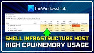 Shell Infrastructure Host high Power CPU and memory usage in Windows 1110