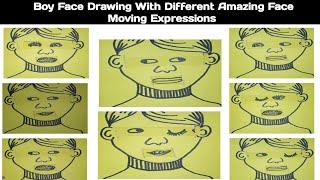 Boy Face Moving Expressions Drawing Step By Step Boy Pencil Drawing Sketch Drawing