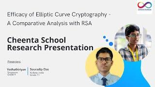 Research in School  Elliptic Curve Cryptography  Vethathiriyan Grade 9  Souradip Grade 11