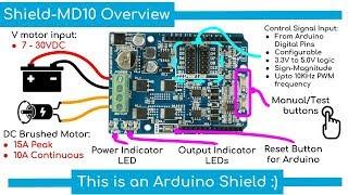 Shield-MD10 10A Motor Driver Shield for Arduino Overview and Getting Started