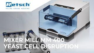 Mixer Mill MM 400 - Yeast cell disruption #RETSCH #mixermill #laboratoryinstruments