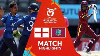 Match Highlights  England v West Indies  U19 CWC 2024