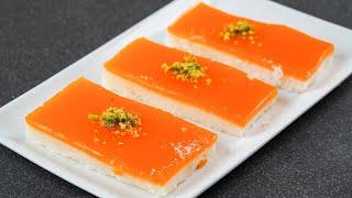 2 Layer Orange Milk Pudding Recipe  Orange Milk Pudding Dessert  Delicious Orange Milk Dessert