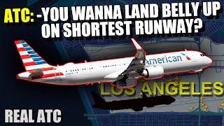 PAN PAN PAN landing gear malfunction. American A321 EMERGENCY Landing at Los Angeles  REAL ATC