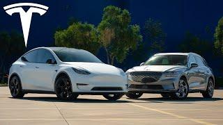 Tesla Model Y vs Genesis GV70 Comparison