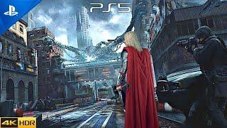 Marvels Avengers THOR Gameplay  Thor Returns To Earth & Saves Everyone Scene 4K HDR 60 FPS