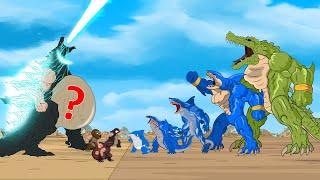 GODZILLA vs GIANT CROCODILE - SHARK -  Monsters Ranked From Weakest To Strongest??? - FUNNY CARTOON