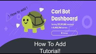 How to add carl-bot to your discord server