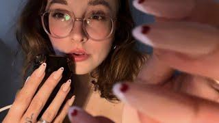 ASMR tascam mic touching scratching and tapping with intense mouth sounds