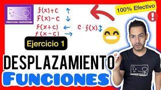 ​DESPLAZAMIENTOS verticales y horizontales de FUNCIONES Paso a Paso ​🫵​​ Precálculo