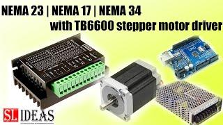 NEMA 23  NEMA 17  NEMA 34 with TB6600 stepper motor driver and Arduino - Wiring and demonstration