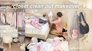 HUGE closet deep clean out decluttering & organization getting rid of half my wardrobe*satisfying*