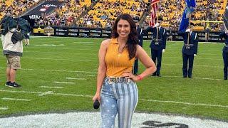 Mary Ours sings the National Anthem at the Pittsburgh Steelers Game vs. Buffalo Bills 8172024