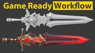 Sword Low-Poly Game Ready Modeling Workflow • Blender 3.2 • Substance Painter • Timelapse