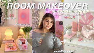 ULTIMATE AESTHETIC ROOM MAKEOVER  pinterest inspired decorating coquette transformation