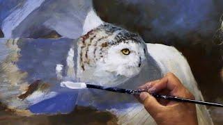 Painting the Snowy Owl Part 2  Animal Portrait Techniques