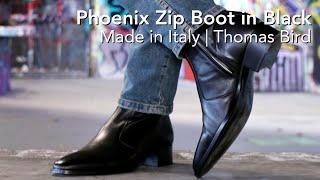 Mens Black Zip Boot in Black Made in Italy  Thomas Bird