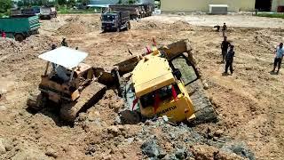 Incredible Powerful Dozer SHANTUI DH17 C2 Sink Underwater Heavy Recovery Excavator