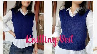 Tutorial Merajut Vest  Knitting Vest   Part 1