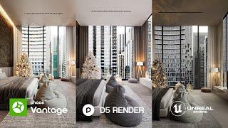 Interior Arch-Viz  D5 Render vs Chaos Vantage vs Unreal Engine 5