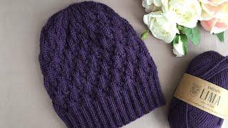 ВЯЗАНАЯ ШАПКА СПИЦАМИ ДЛЯ ВСЕХ ВОЗРАСТОВBLUEBERRY HAT KNITTED HAT