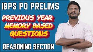 IBPS PO PRELIMS PREVIOUS YEAR MEMORY BASED QUESTIONS  REASONING QUESTIONS  MR.JACKSON