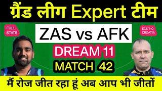 ZAS vs AFK Dream11 Team Prediction  ZAS vs AFK Dream11  Today Zagreb Pitch Report ECS T10 Croatia