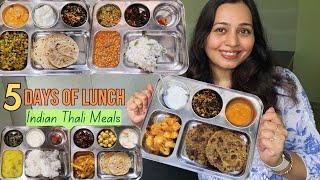 5 Indian LUNCH Ideas for the Week *homemade Thali meals*  Monday to Friday easy Lunch recipes