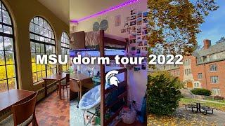 Tiny college Dorm Room tour  Michigan State University 2022  Williams Hall north neighborhood