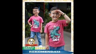 KAOS Baju Anak Laki Laki gambar Trex Bahan Katun