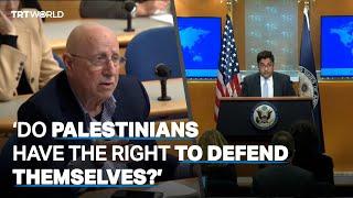 Journalist asks about Palestinian right to self-defence at US Press Briefing