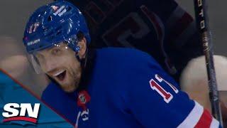 Zibanejad Fools Oilers With No-Look Re-Direct To Wheeler For Easy Rangers Goal